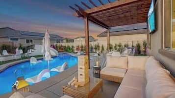 Piscine extérieure, piscine chauffée