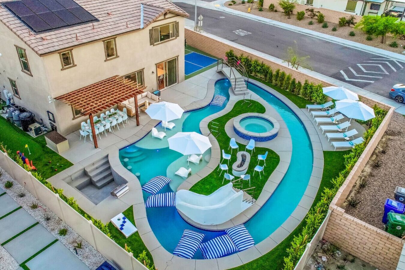 Piscine extérieure, piscine chauffée