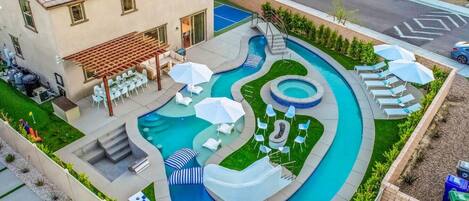 Piscine extérieure, piscine chauffée