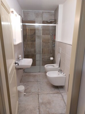 Dusche, Haartrockner, Bidet, Handtücher