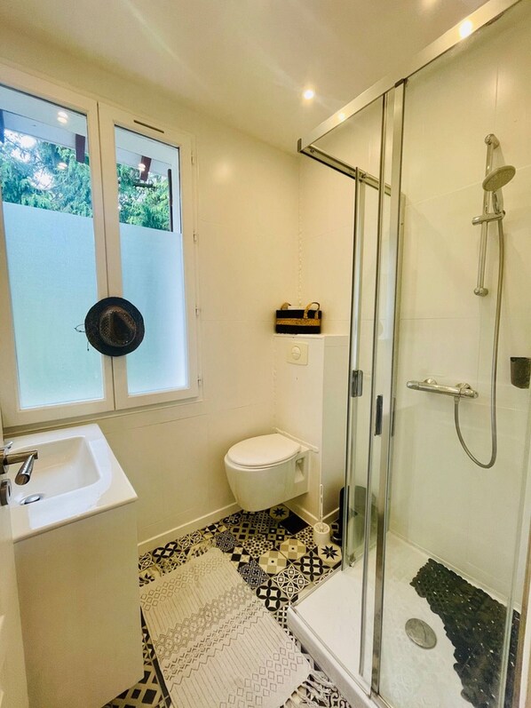 Shower, hair dryer