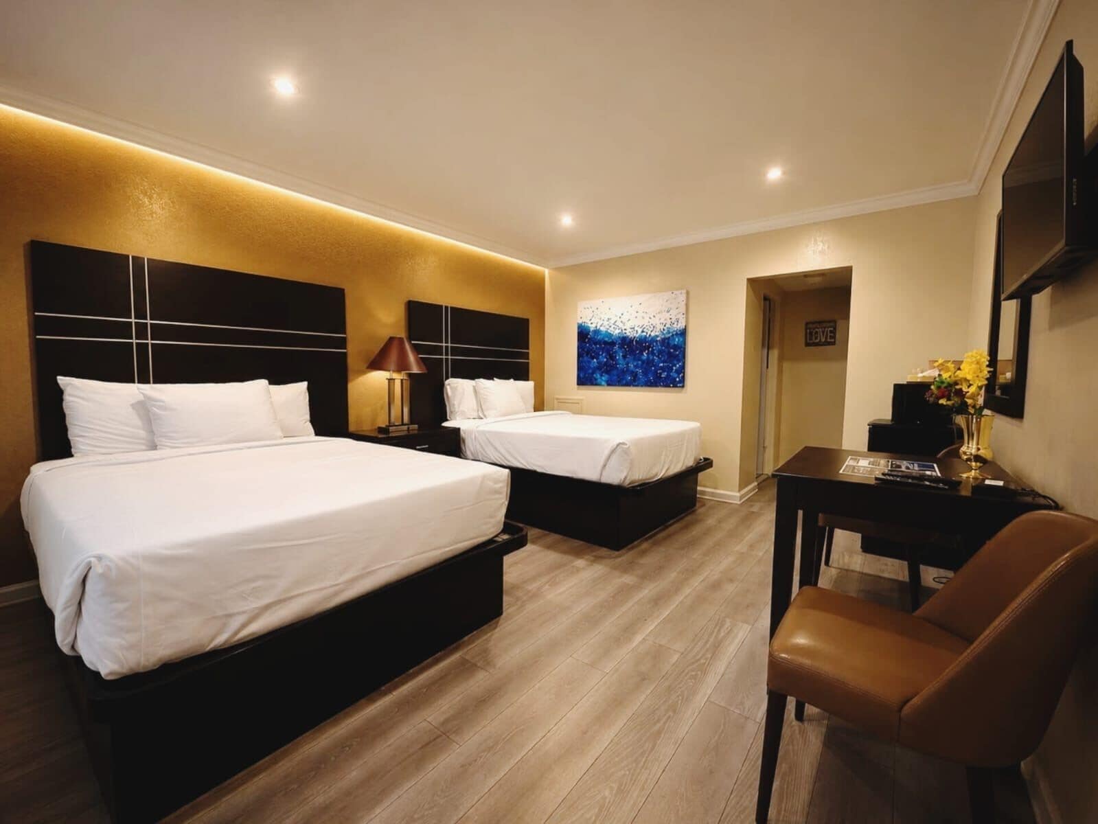 Habitación doble, 2 camas dobles, no fumadores, baño privado | Wifi gratis y ropa de cama