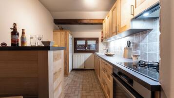 Kühlschrank, Mikrowelle, Herdplatte, Geschirrspüler