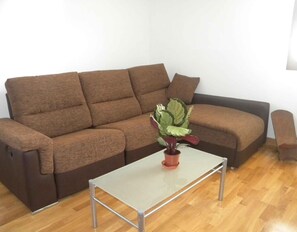 Televisión, chimenea, reproductor de DVD y estéreo 