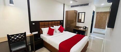 Sengetøy i egyptisk bomull, sengetøy av topp kvalitet og safe på rommet