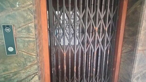 A metal gate with a geometric pattern. - Fabhotel Satlaj (Raipur)