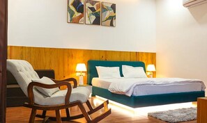 Sengetøy i egyptisk bomull, sengetøy av topp kvalitet og safe på rommet