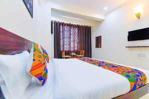 Lakens van Egyptisch katoen, luxe beddengoed, een kluis op de kamer