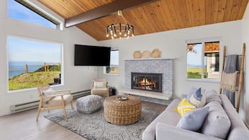 TV, fireplace, offices