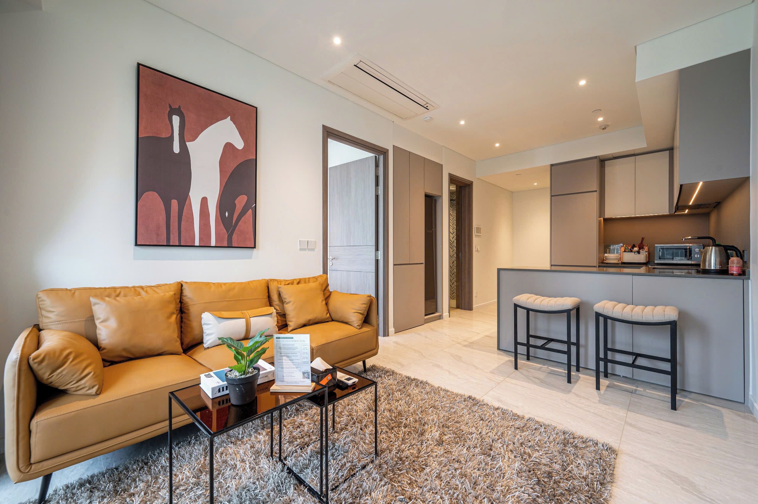 Luxury Apartment, 1 Bedroom, Balcony, Pool View | Premium bedding, pillow-top beds, individually decorated