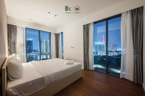 特級公寓, 3 間臥室, 露台, 轉角 | 高級寢具、特厚豪華床墊、獨特設計、獨特裝修