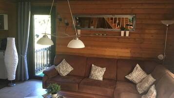 Smart-TV, DVD-Player, Bücher, Stereoanlage