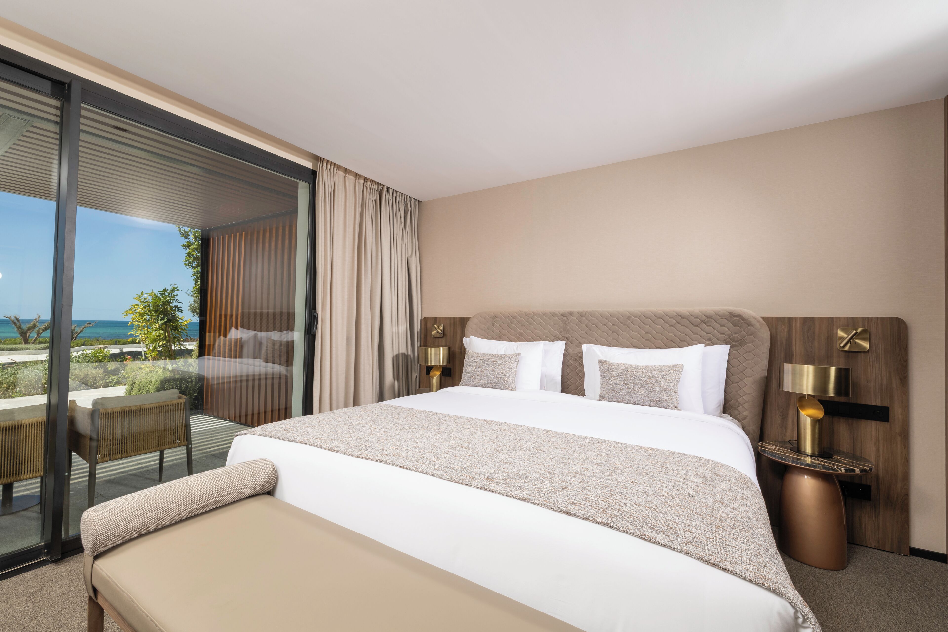 Egyptian cotton sheets, premium bedding, memory-foam beds, minibar