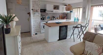 Flat with air-conditionning, close the town-center, the beaches,private parking.