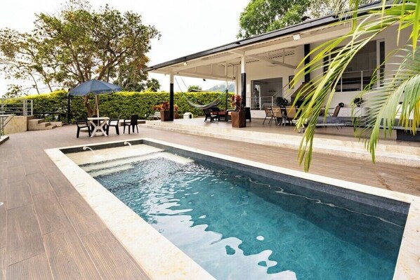 Outdoor pool, a heated pool