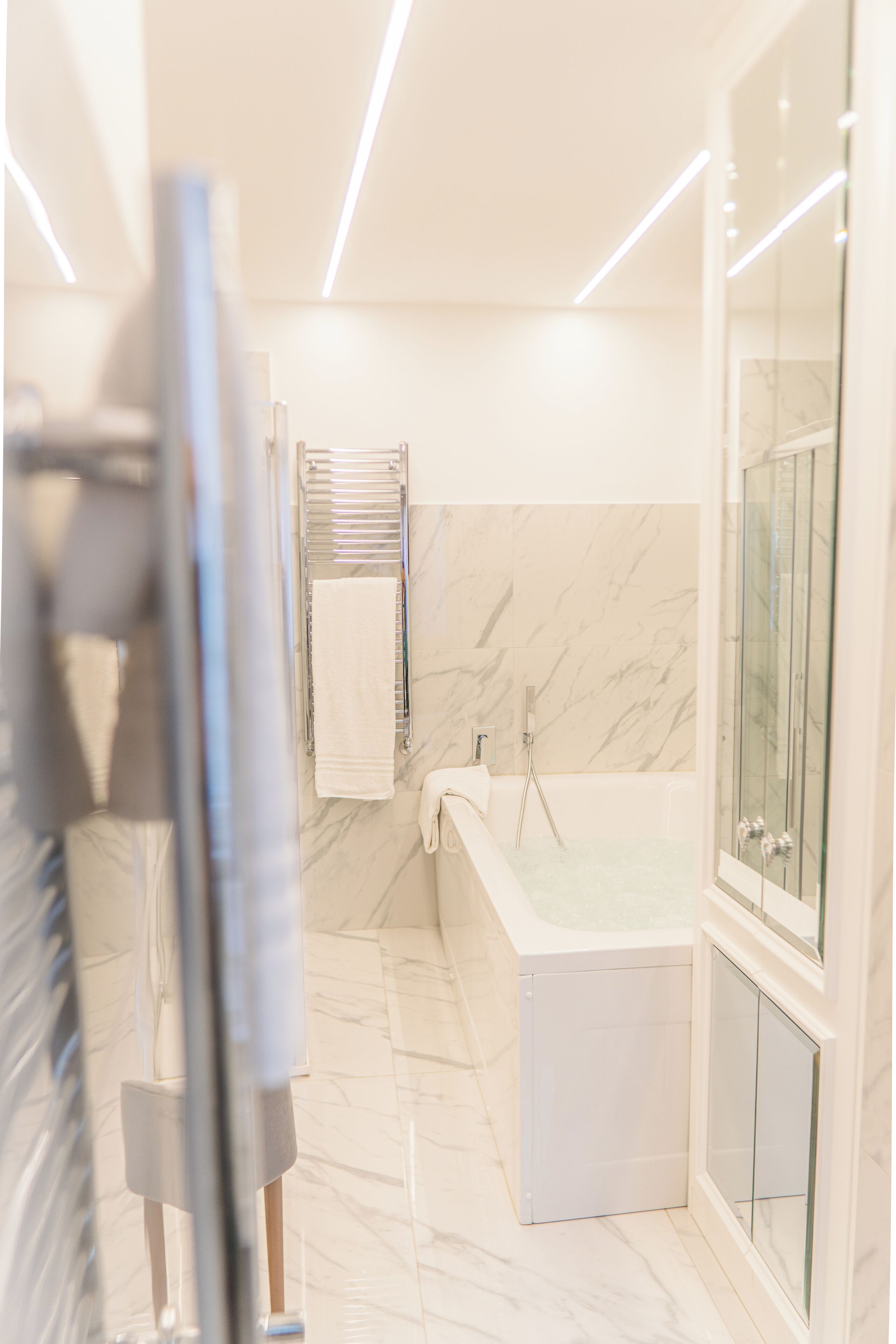 Deluxe Apartment, City View | Bathroom | Separate bathtub and shower, jetted bath, rainfall showerhead