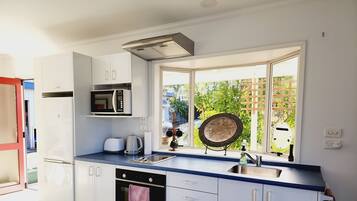 Fridge, microwave, oven, toaster