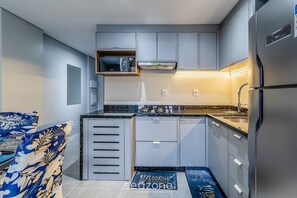公寓 | 私人厨房 | 冰箱、茶具/咖啡用具、搅拌机、厨具/餐具