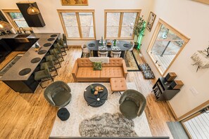 Fireplace, table football