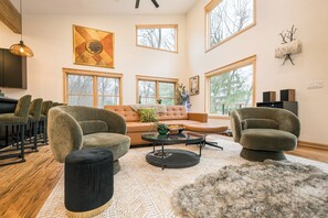 Fireplace, table football