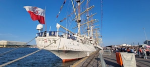Un grand voilier accosta dans un port où une foule de personnes s’était rassemblée sur le quai.