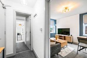 Basic Apartment, 1 Bedroom | Living area | 42-inch Smart TV with digital channels, Netflix, streaming services - 1 Bdr Modern Living in The Old Bank Hse (Market Rasen)