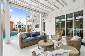 Terrace/patio - Loaded Designer Home with Gulf and Lake Views, Elevator, Heated Pool, and More (Santa Rosa Beach)