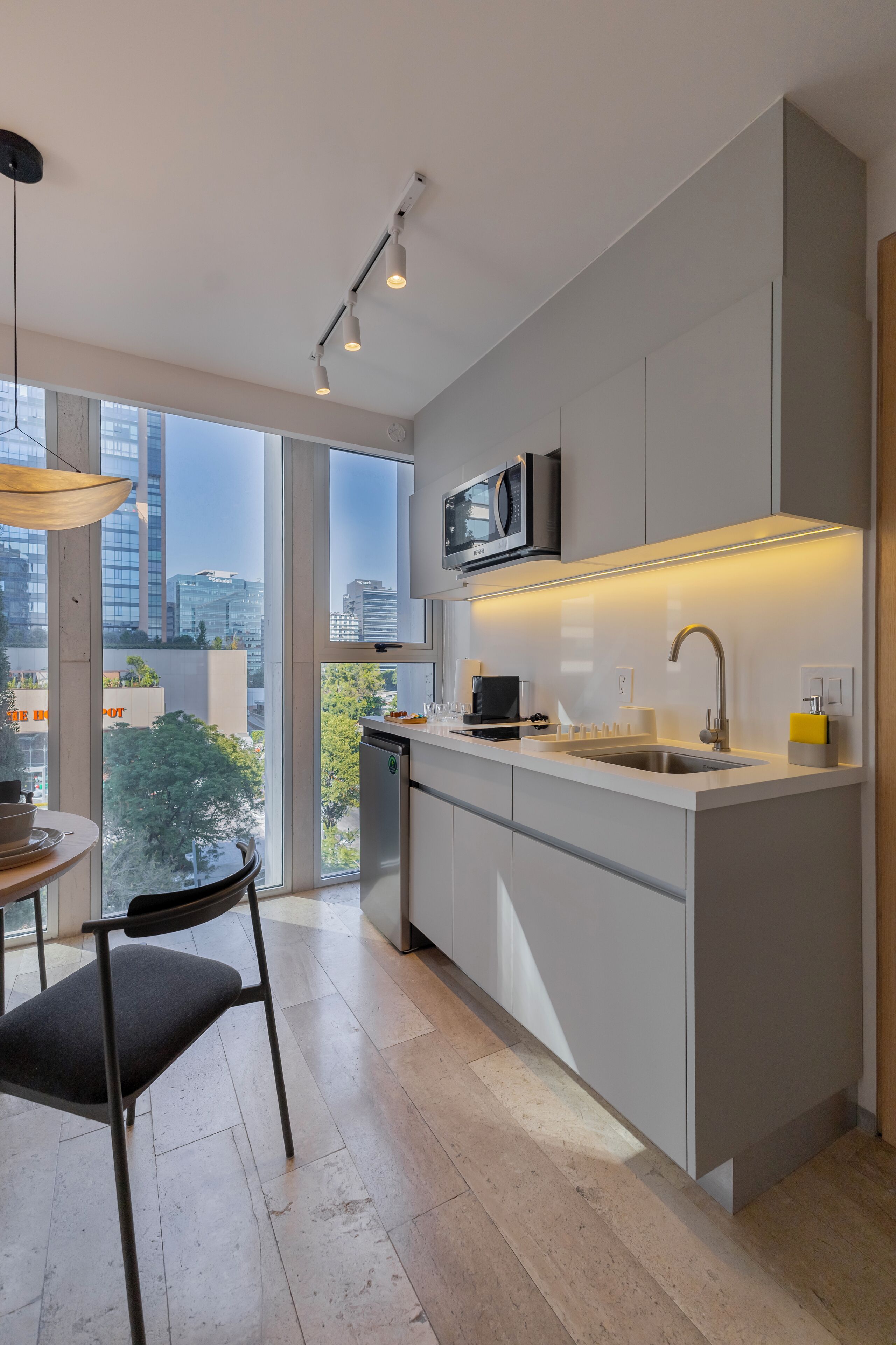 럭셔리 아파트, 발코니, 시내 전망 | 전용 주방 | 대용량 냉장고, 전자레인지, 쿡탑, 식기 세척기