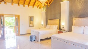 디럭스룸, 퀸사이즈침대 2개, 정원 전망 | 객실 내 금고, 각각 다른 스타일의 인테리어, 각각 다르게 가구 비치, 노트북 작업 공간