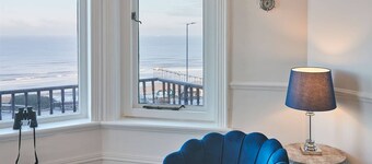 Seafront location, luxurious spacious, dog-friendly, balcony, garden, pool table, sea & beach views.