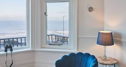 Seafront location, luxurious spacious, dog-friendly, balcony, garden, pool table, sea & beach views.
