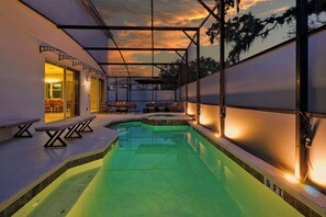 Outdoor pool, a heated pool - Stunning 12bdr/11.5bath Villa, Theater,Private heated Pool/Spa,15 Mins to Disney (Kissimmee)