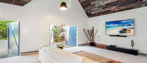 Smart TV, fireplace, video games, offices