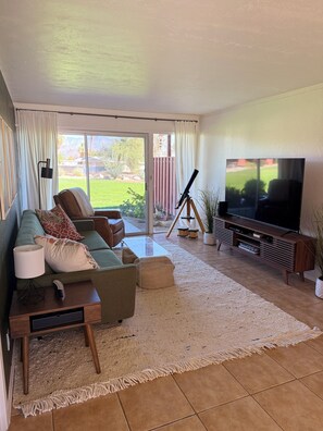 Smart TV, DVD player, ping pong, books