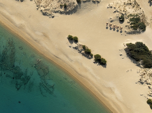 Plage à proximité, sable blanc, navette gratuite vers la plage
