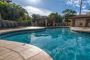 Outdoor pool, a heated pool