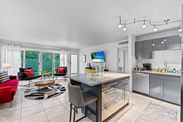 Microwave, oven, stovetop, dishwasher