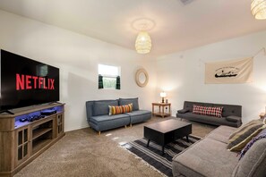 Smart TV, video games, foosball, table tennis