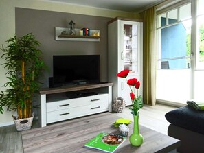 Fernseher, DVD-Player, Stereoanlage