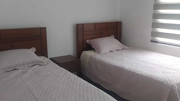 2 bedrooms, bed sheets