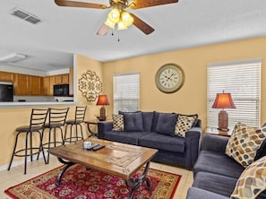 Living area - Lake View Pool Home With Game Room (Haines City)