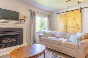 Smart TV y chimenea