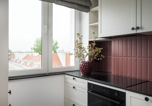 Fridge, oven, stovetop, dishwasher