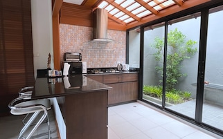 Deluxe Villa, 1 King Bed with Sofa bed, Kitchen, Pool View | Private kitchen | Fridge