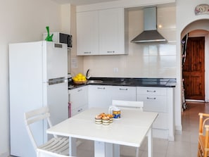 Fridge, microwave, dishwasher, toaster