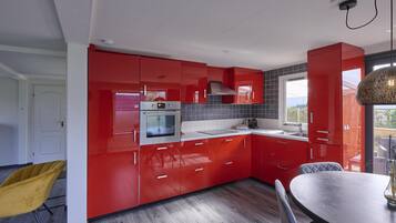 Fridge, microwave, stovetop, dishwasher