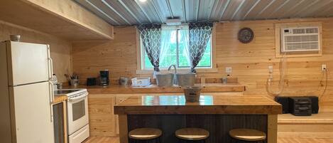 Microondas, horno, placa de cocina y cafetera o tetera