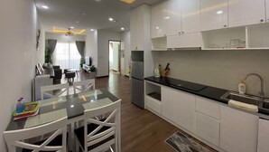 Superior Apartment, 2 Bedrooms, Smoking, Sea Facing | Private kitchen | Mini-fridge, electric kettle, highchair, cleaning supplies - Gem House's (Bac Nha Trang)