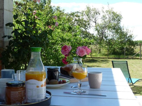 Maison avec jardin clos et terrasse couverte en Touraine, proche des châteaux et nature préservée.