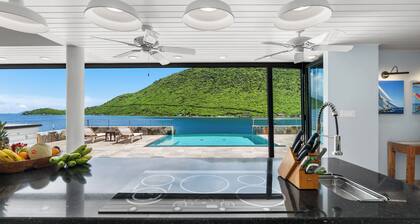 Escape to Hawksbill House: your oceanfront villa, private dock in Tortola, BVI
